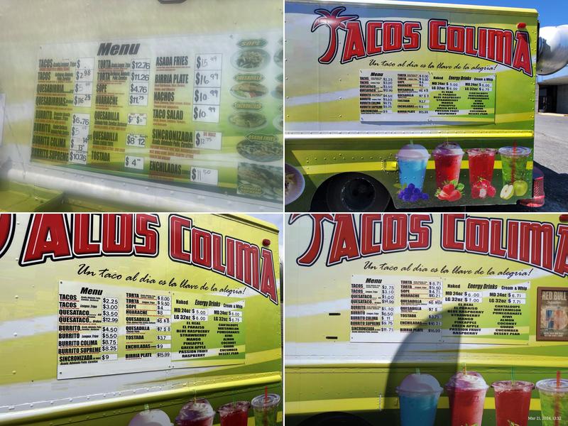 Tacos Colima Menu