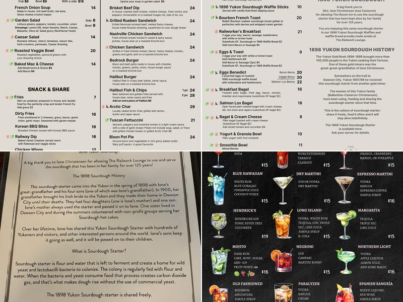 The Railwork Lounge Menu