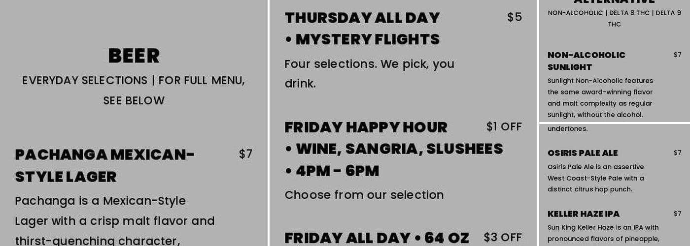 Sun King Mishawaka Menu