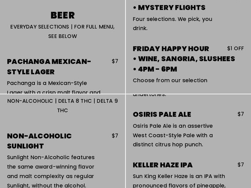 Sun King Mishawaka Menu