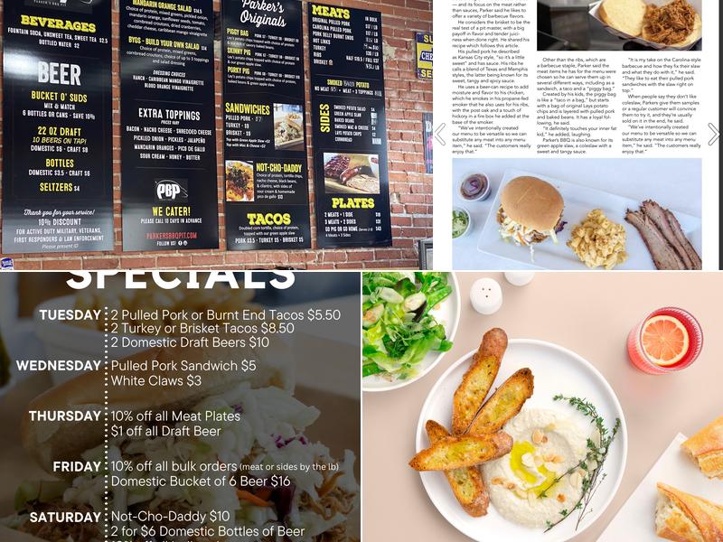 Parker's BBQ Pit Menu