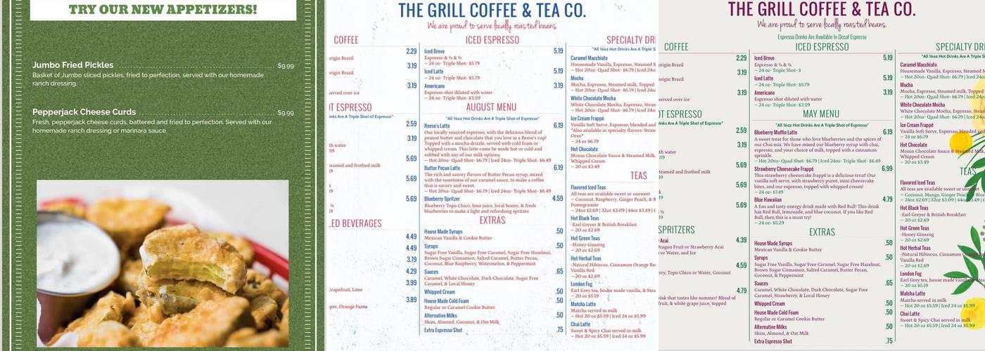 The grill Menu