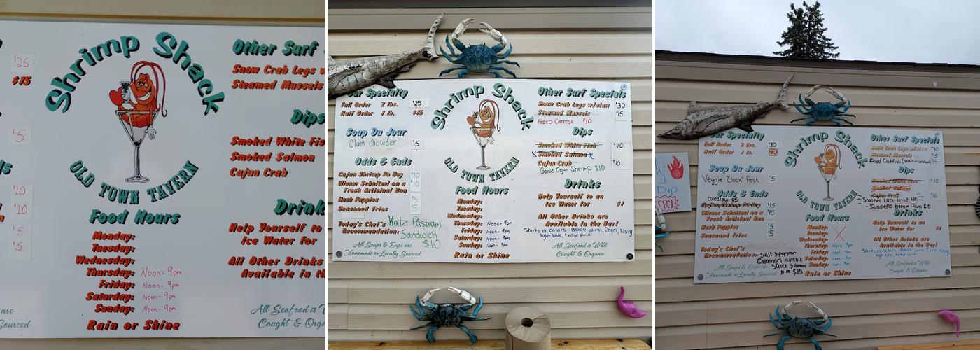 Shrimp Shack Menu