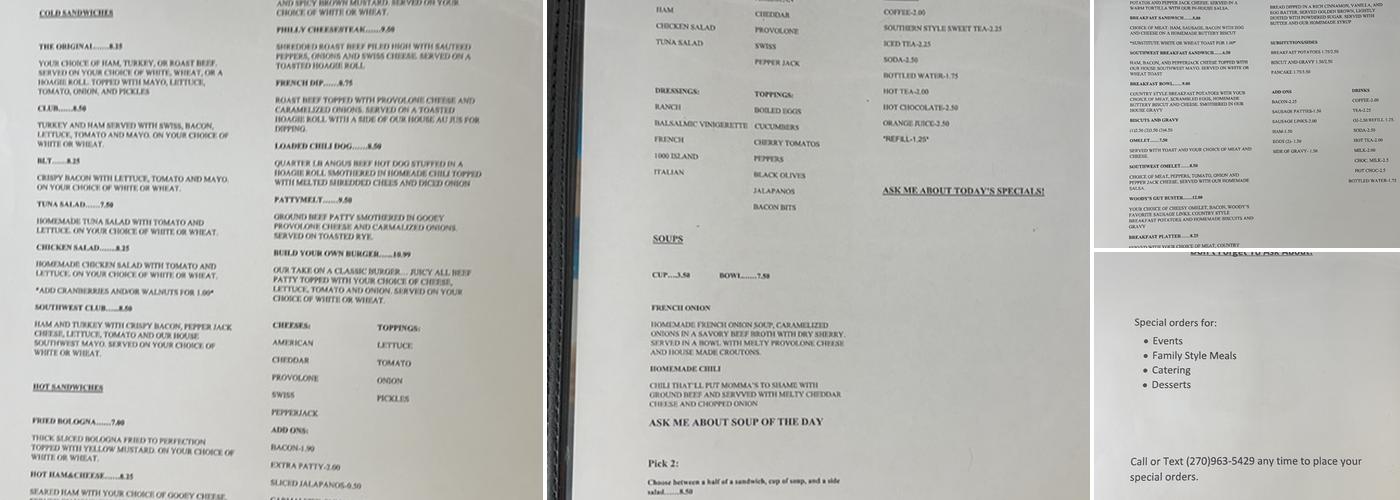 Blue Collar Grill Menu