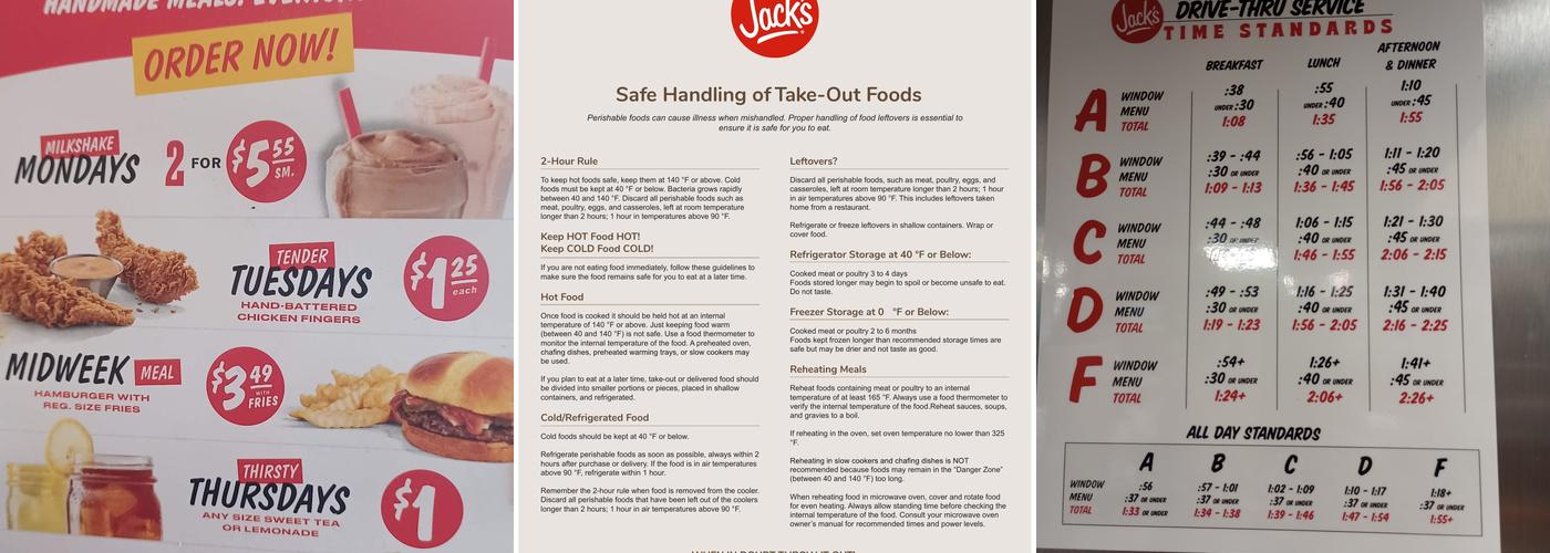 Jack's Menu
