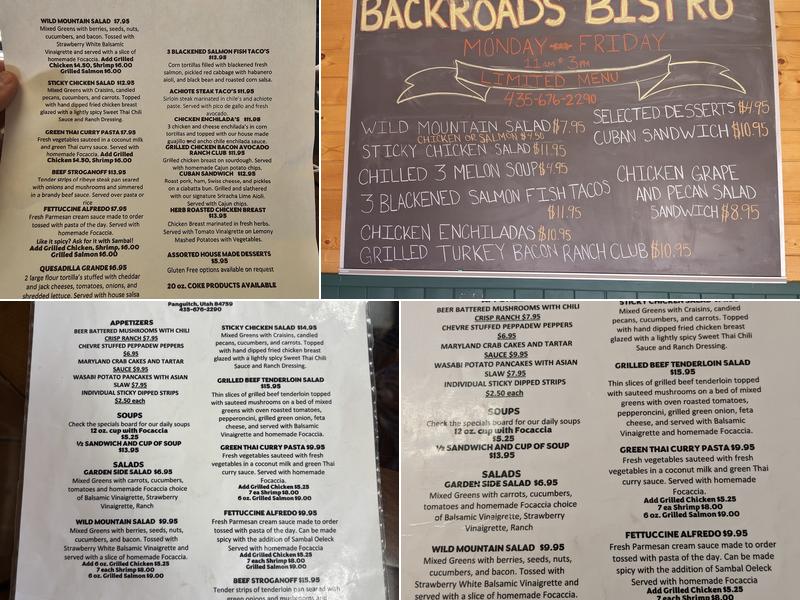 Backroads Bistro Menu