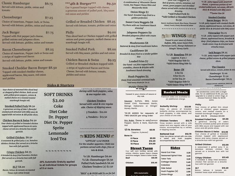 4th & Main Bar and Grill Menu
