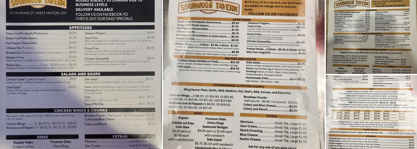 Sourmugs Tavern Menu