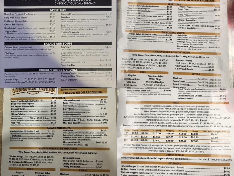 Sourmugs Tavern Menu