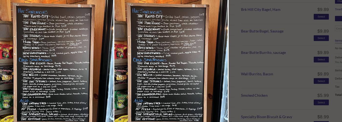 The Bashful Bison Deli and Market Menu