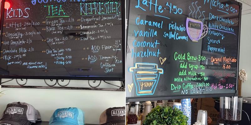 Alexandria Coffee Menu