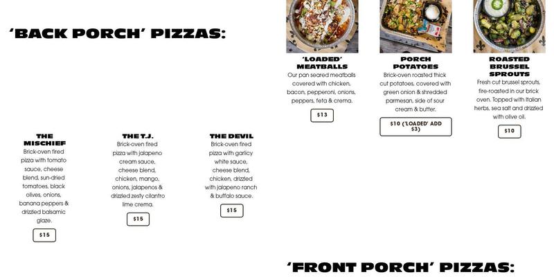 Lazy Magnolia Brewing Menu