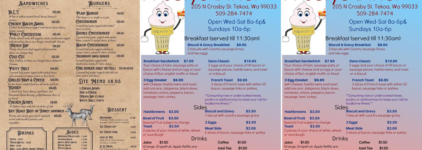 Whitetail Diner Menu