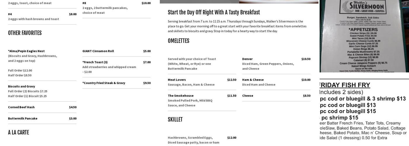 Walker's Silvermoon Menu