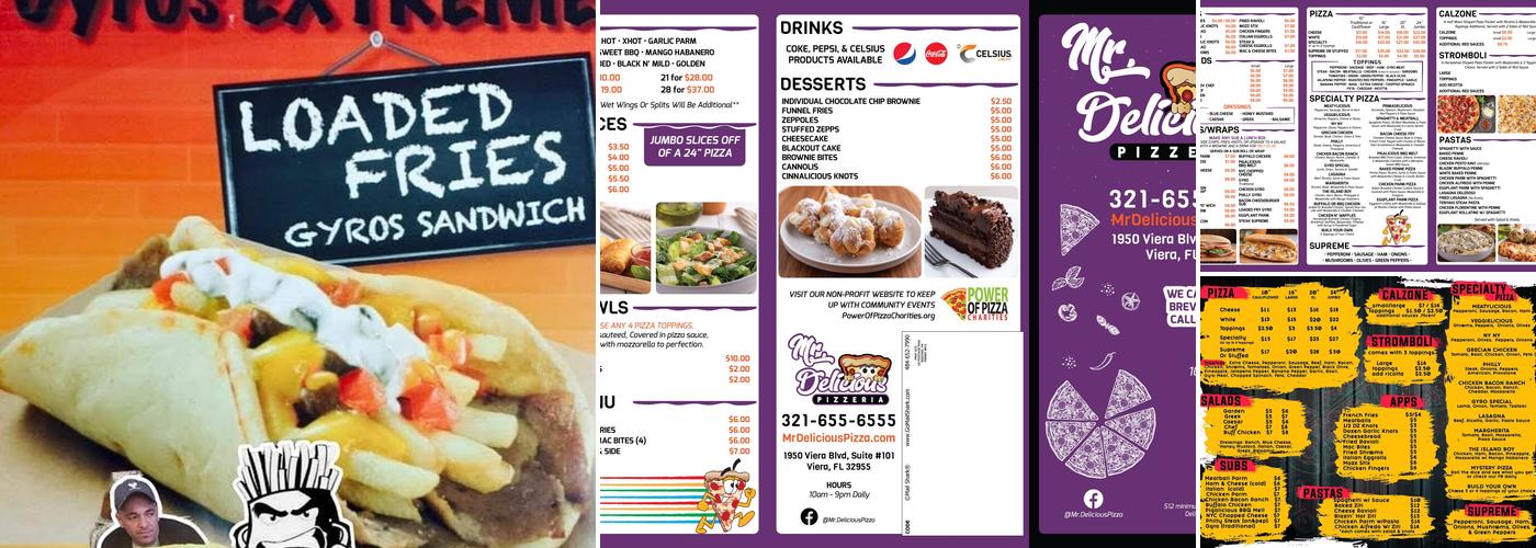 Mr.Delicious Pizza Menu