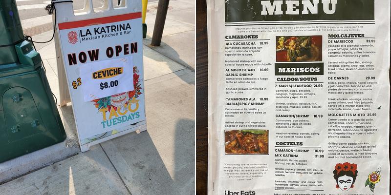La Katrina Mexican Kitchen & Bar Menu