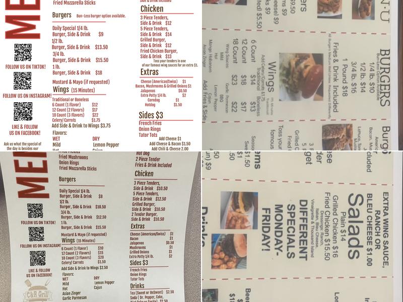 C&R Grill Menu