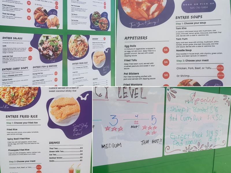 Thanthip Thai & More Food Truck Menu
