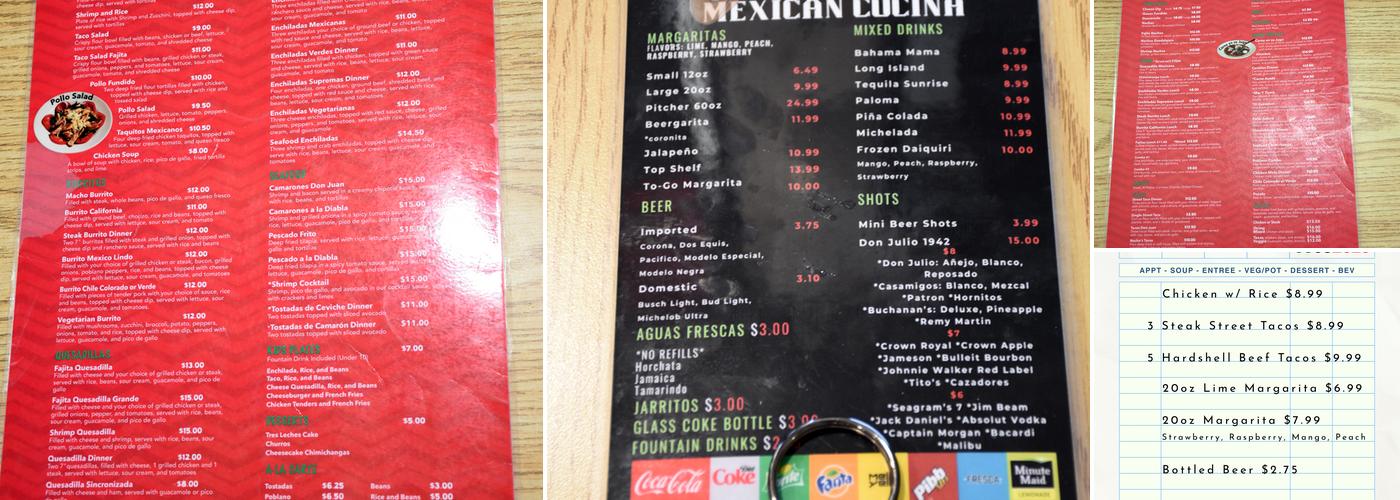 Don Juan Mexican Cocina Menu