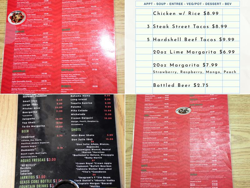 Don Juan Mexican Cocina Menu