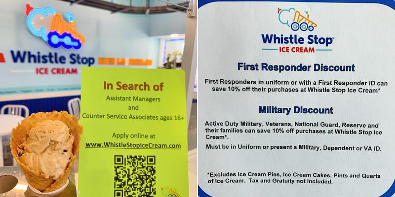 Whistle Stop Ice Cream Menu