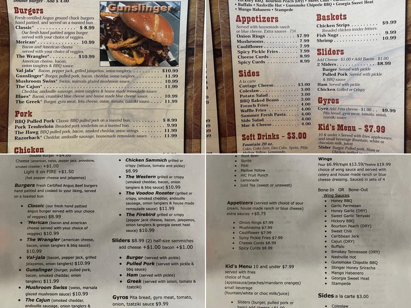 Buffalo Joe's Roadhouse Menu