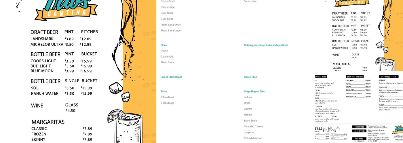 Trios Cantina Menu