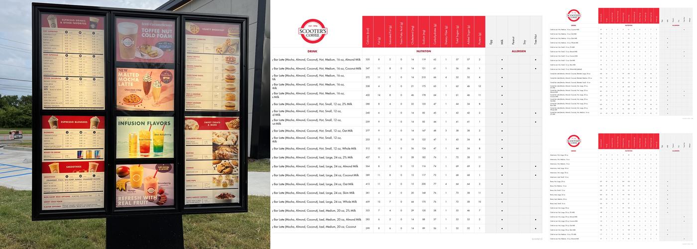 Scooter's Coffee Menu
