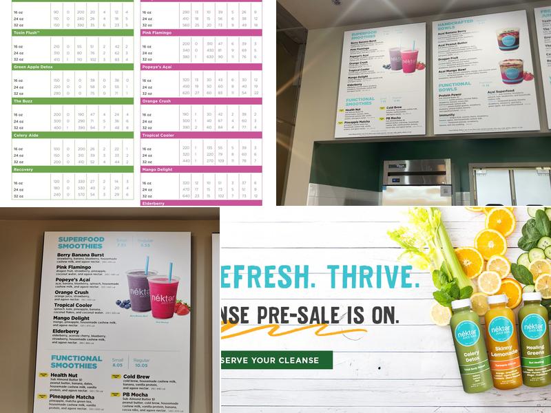 Nekter Juice Bar Menu
