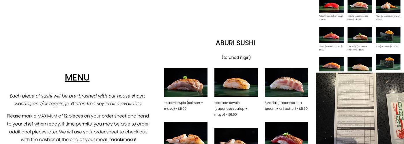 Edoboy Menu