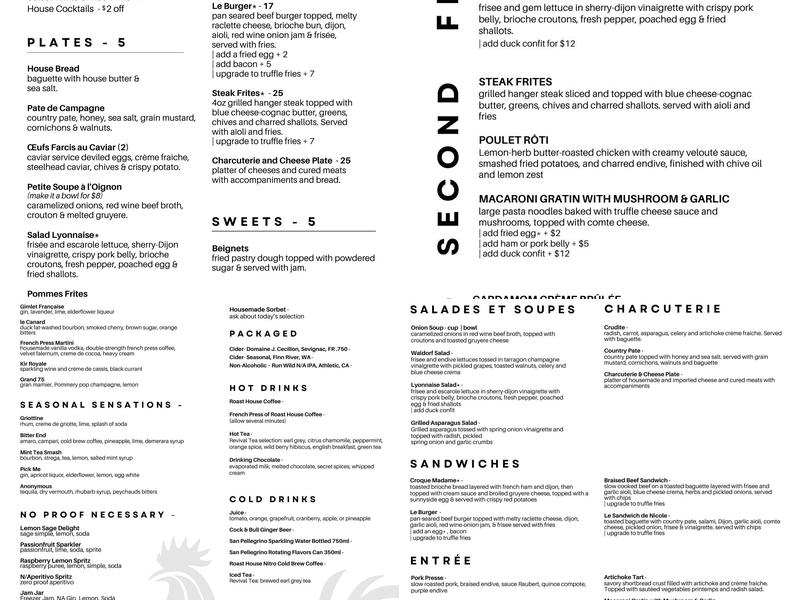 Française Spokane Menu