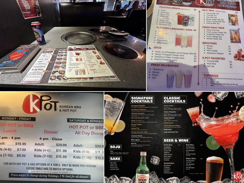 KPOT Korean BBQ & Hot Pot Menu