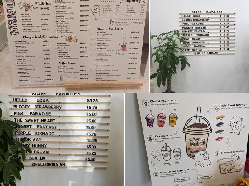 Hello Boba Menu