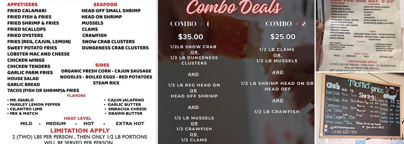 Mr. Crab Seafood Boils Menu