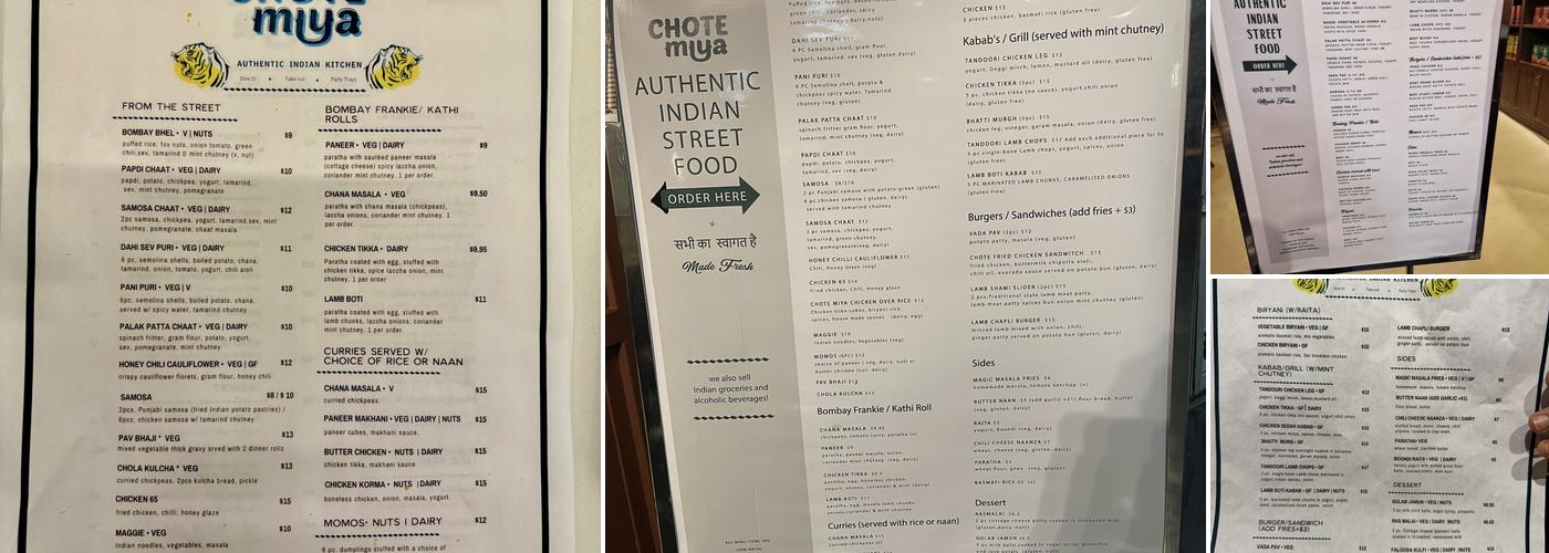 Chote Miya Menu
