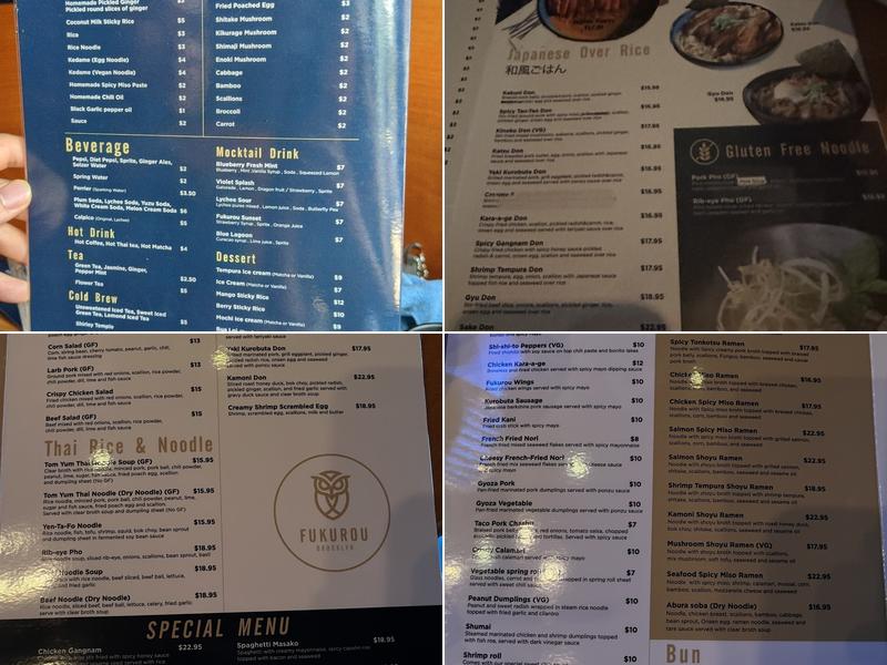 FUKUROU BROOKLYN Menu