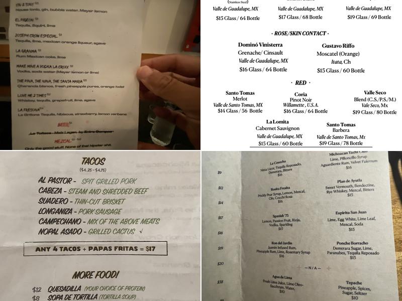Comala Menu