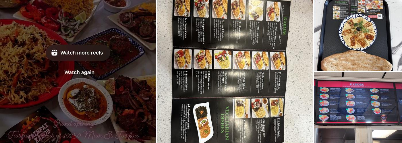 Fairfax Kabob Menu