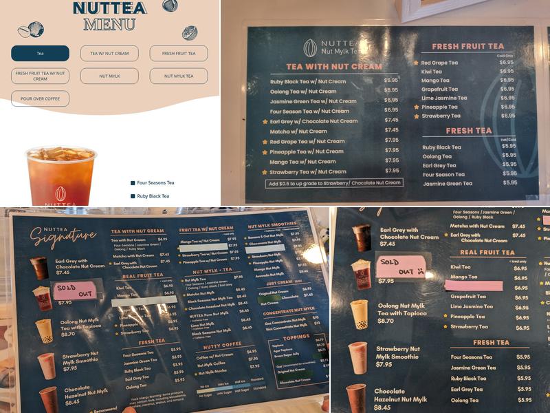 NUTTEA Menu