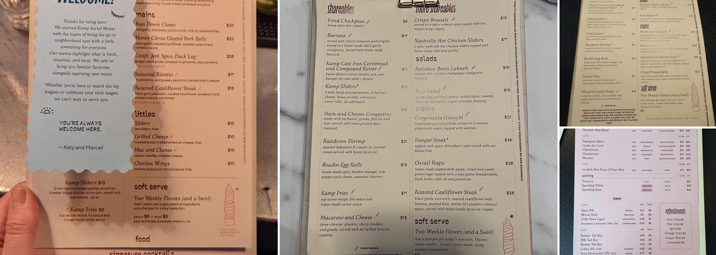 Kamp Menu