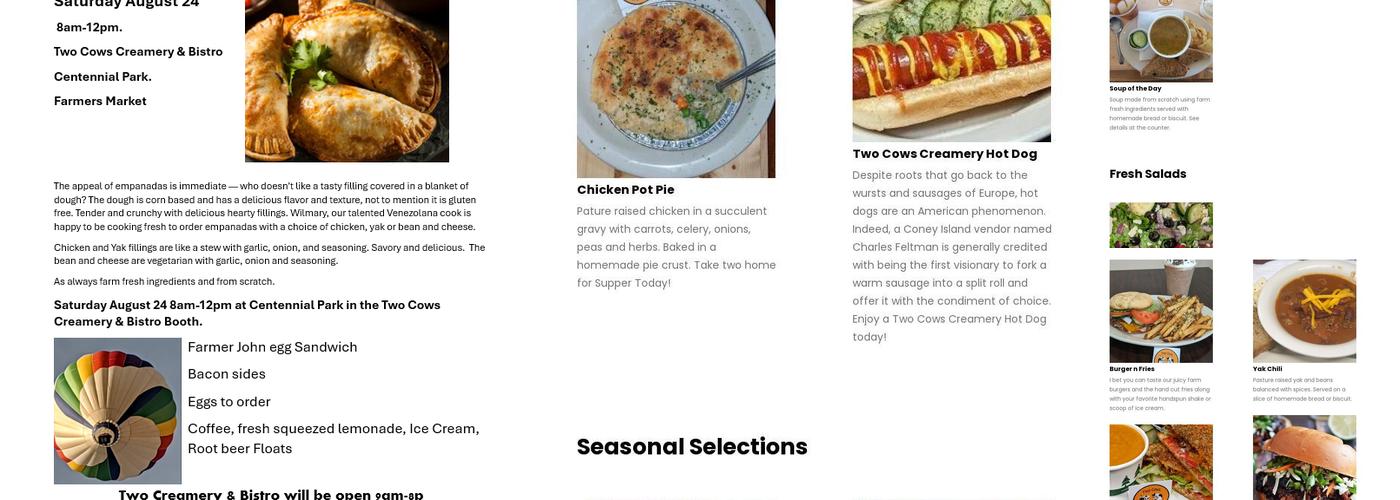 Two cows creamery and Bistro Menu