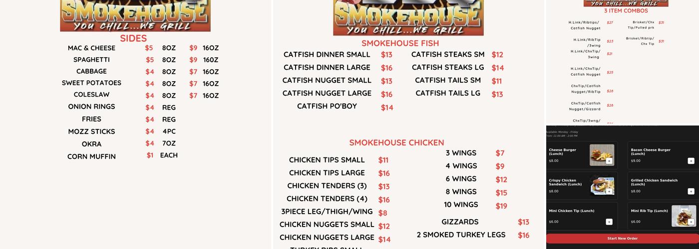 The Bar-B-Que Smoke House Menu