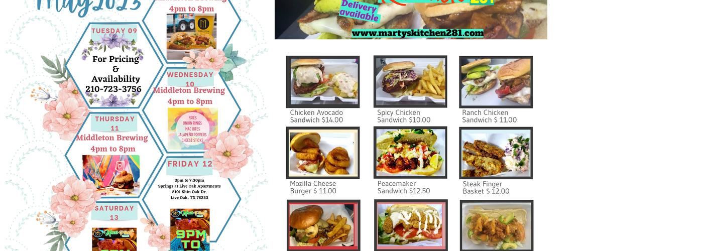 Marty's kitchen 281 Menu