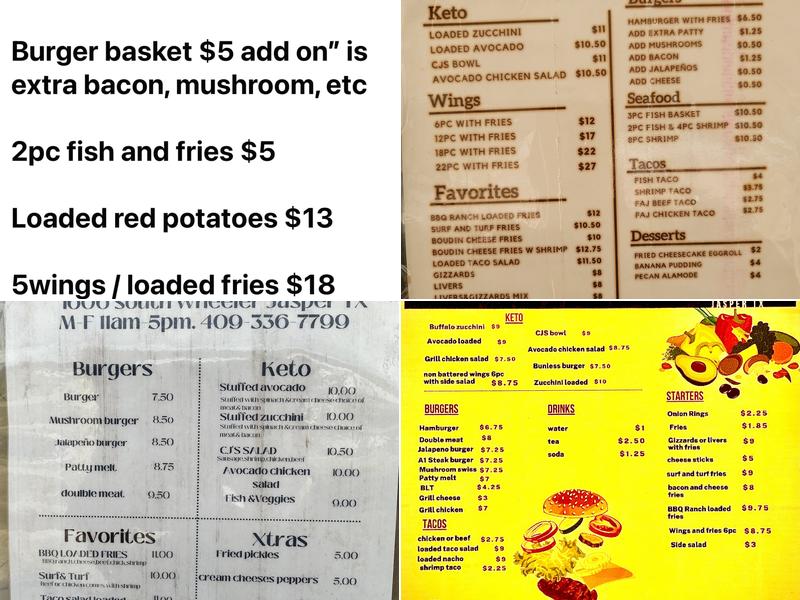 CJS PATIO Menu