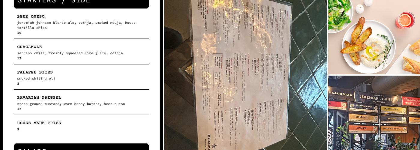 Blackstar BrewPub Menu