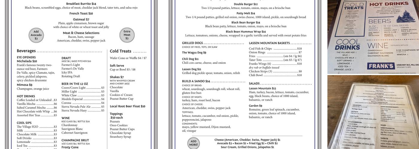 Frank’s Menu