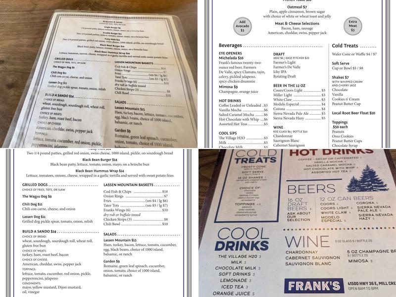 Frank’s Menu