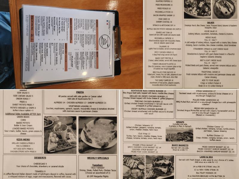The Boathouse in Burley Menu