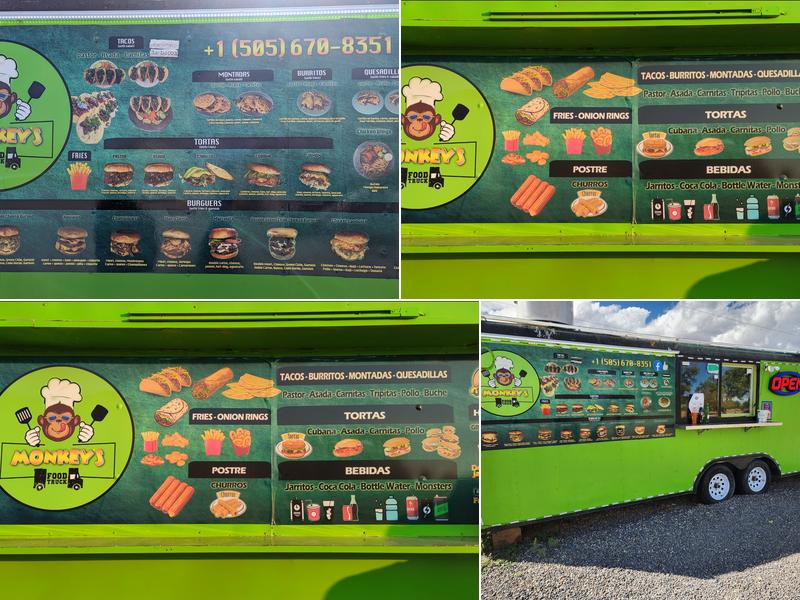 Monkey's Food Truck Menu