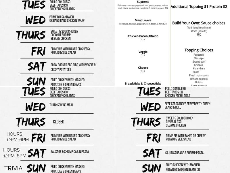 Leo's Marina Bay Restaurant Menu